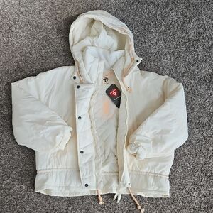 FP Movement Cream Hooded Puffer Jacket